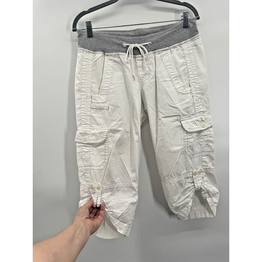 VTG 90s Union Bay Cargo Capri Pants 5 Cotton Drawstring Mid Rise Y2K Coastal